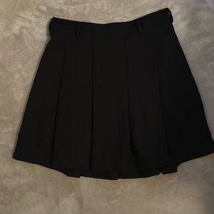 Black Pleated Mini Shirt